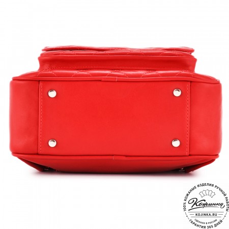 Женский кожаный рюкзак "Гермиона" (красный)